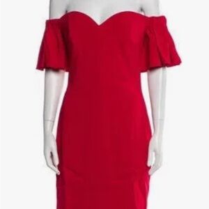 Badgley Mischka Strapless Red Dress
